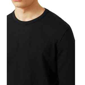 Camiseta negra en blanco personalizada Camiseta de manga larga de algodón 100% para hombre - Product Image 3