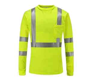 2025 fait sur mesure col rond bonne qualité hommes haute visibilité manches longues réfléchissant sécurité haute visibilité chemise vêtements de travail chemises - Product Image 6