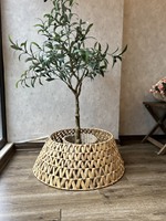 Housse de sapin de Noël personnalisable en jacinthe d'eau tressée, taille sur mesure, couleur personnalisée, avec col décoratif – Fabricant Bao Minh