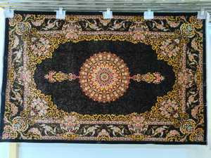 Tapis persan en soie pure fait main de luxe, authentique tapis oriental de designer, tapis noué à la main, œuvre d'art pour la décoration de la maison, de l'hôtel et du palais - Product Image 3