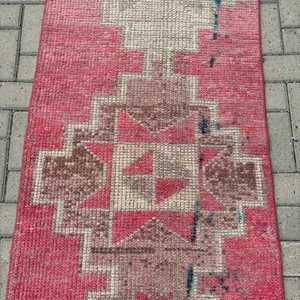 Vintage Rug, <b>Runner</b> 2.6x10 ft Rug, Herki <b>Red</b> Patchwork Rug - Product Image 4