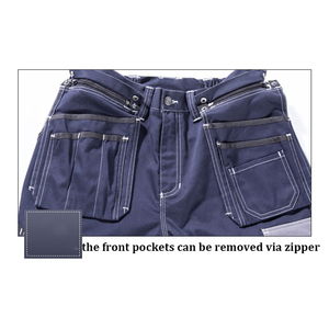 Pantalón de Trabajo Ligero de Cintura Media, Transpirable, para Verano, con Botones y Múltiples Bolsillos, Venta Directa de Fábrica - Product Image 3