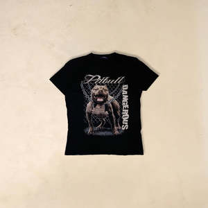 เสื้อยืดเจอร์ซีย์ผ้าฝ้าย 100% ลายพิมพ์พิทบูลแบบแอนิเมชั่น ซักย้อมสีแบบแอซิด ระบายอากาศได้ดี ทรงยาว พิมพ์ลายสกรีน - Product Image 1