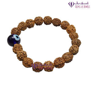 กำไลข้อมือลูกปัดละเอียด Evil Eye (Nazar Suraksha Kawach) 5 หน้า/รูปแบบ อินโดนีเซีย รูดราคาช หินธรรมชาติแท้ รับรองคุณภาพ สำหรับโหราศาสตร์ - Product Image 2