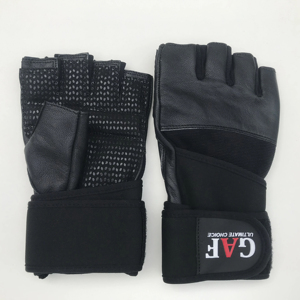 Gants de musculation GAF en cuir PU antidérapants, demi-doigts, protection de la paume, unisexe, entraînement - Product Image 1