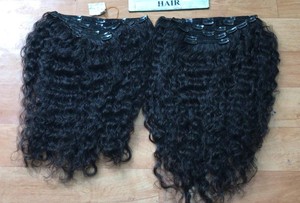 Precio al por mayor Kinky Curly Virgin Remy Clip-In Extensiones de cabello humano de un solo donante para mujeres blancas - Product Image 4