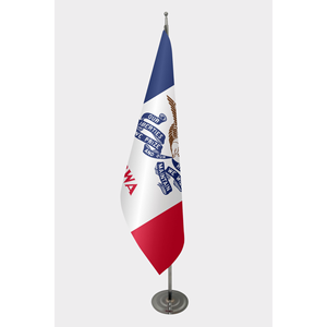 Custom #3x5ft# Iowa Indoor Pennant <b>Flag</b> with Aluminum <b>Pole</b> & Custom Logo (Cotton Nylon or Silk) - Product Image 1