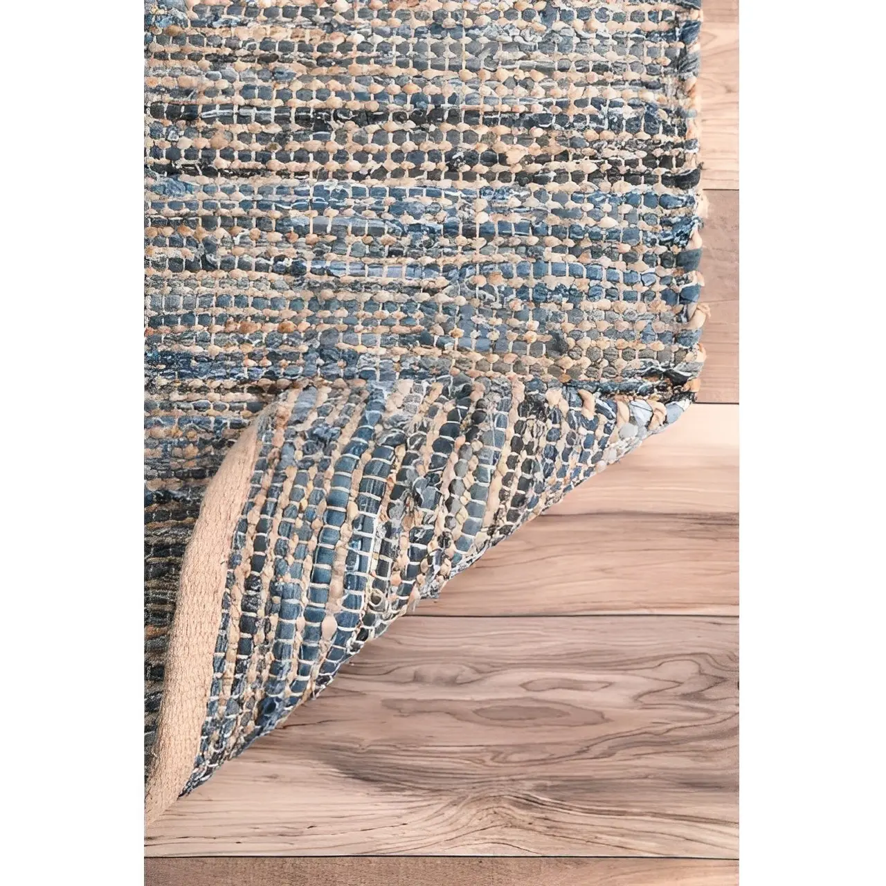 Mais denim e fibra natural coleção 2 ''6" x 6 'tapete artesanal para quarto tapete shaggy personalizado