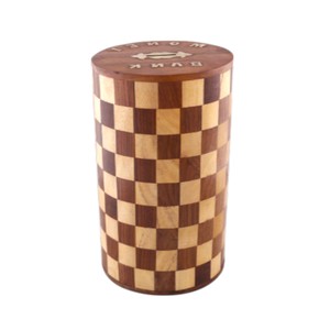 Thủ công bằng gỗ hình trụ ngân hàng đồng xu với rô Inlay tùy chỉnh trang trí hộp tiền cho quà tặng, tiết kiệm & trang trí nội thất - Product Image 6