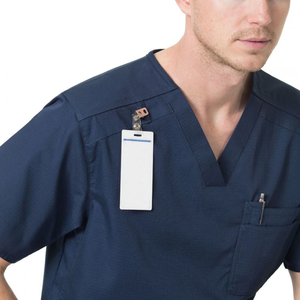 Unisex Clinical Scrub Nurse Uniform <b>Set</b> Sanitary Outfit Suit Made of Stretch Jersey Material for Healthcare Medical Hospital Use - Product Image 5