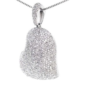 Pendentif cœur entièrement glacé en argent sterling 925 et diamants ronds en moissanite taillés en brillant Vvs Clarity - Product Image 2