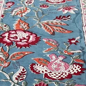 Nouveauté 100% pur coton indien main bloc imprimé Tablerunner élégant Floral Vintage sarcelle rouge Designer linge de Table pour la maison - Product Image 5