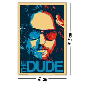 Affiche The Big Lebowski style moderne, le Dude sur toile avec cadre noir pour décoration murale - Product Image 2