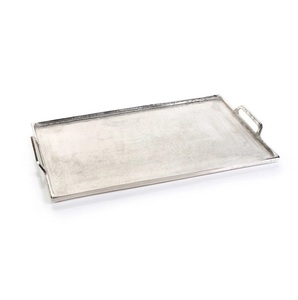 นักออกแบบอเมริกันหรูหราสีเงินเหล็กโลหะถาดเสิร์ฟข้าวรูปทรงที่ดีที่สุดงานฝีมือตกแต่งโลหะ - Product Image 1