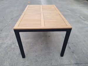 Juego de muebles de jardín de comedor de Acacia de 6 plazas de estilo caliente 100% poliéster con acero galvanizado en polvo para apartamento y Villa - Product Image 6