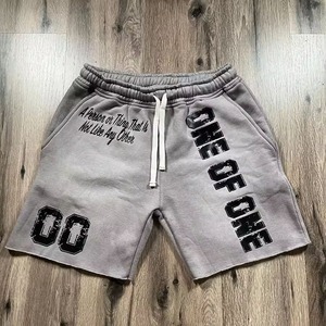 Diseñador personalizado Baggy 100% algodón Streetwear Casual lavado parche bordado verano sudor pantalones cortos hombres - Product Image 4