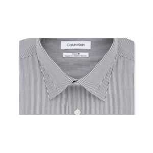 Camicia Classica Elasticizzata a Righe Calvin Klein per Uomo, Tessuto Popeline Non Stiro, Taglia XL (15.5X32-33), Blu, 100% Cotone - Product Image 2