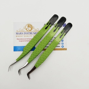 Pince à épiler professionnelle d'extension de cils en acier inoxydable avec prise parfaite meilleurs embouts pointus pour les cils en fibre de 0.03mm ne glissent jamais - Product Image 6