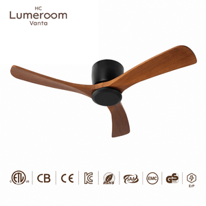 Ventilateur de plafond silencieux de 52 pouces avec télécommande, en bois massif, sans lumière, avec moteur DC réversible, en stock aux États-Unis - Product Image 1