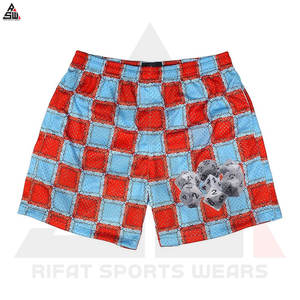 Venta al por mayor precios baratos Venta caliente sublimación pantalones cortos 100% algodón sólido secado rápido malla unisex personalizado cintura elástica para la venta - Product Image 5