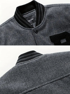 Unisex Men's Lightweight Wool <b>Jacket</b> Leather Sleeves High Quality Reasonably Priced Winter Letterman Style Comfortable Hooded - Product Image 3