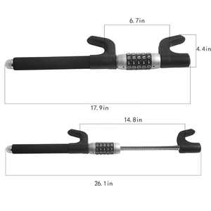 C- Steering Wheel <strong>Lock</strong> Anti Theft Car Device, Universal Vehicle <strong>Lock</strong> Keyless Password Code, Heavy Duty Retractable Car <strong>Lock</strong> - Product Image 4