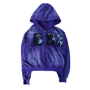 Streetwear Drop Shipping Sweat à capuche pour hommes en coton vintage lavé à l'acide de haute qualité lavé au soleil délavé lavé et en détresse avec logo personnalisé - Product Image 3