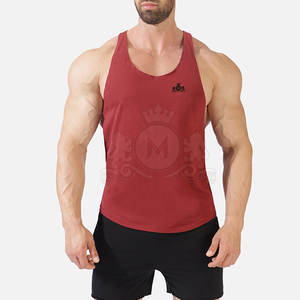 Débardeur personnalisé de haute qualité pour hommes Vêtements de fitness décontractés avec couleur unie et logo 100% coton respirant en gros - Product Image 1