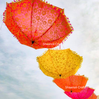 Lot en gros de parapluies vintage faits à la main, broderie, 100% coton, parasols, décoration de mariage indien, protection solaire