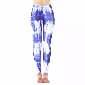 Women's High Waist <b>Tie</b> <b>Dye</b> Yoga <b>Leggings</b> Full Length Sublimation Printed Four-Way Stretch Spandex Polyester Pants - Product Image 5