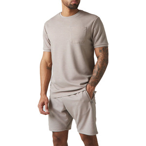 เสื้อยืดคอออกกำลังกายขาสั้นสำหรับผู้ชายชุดออกกำลังกายขาสั้นสีพื้นสำหรับฤดูร้อนขายส่งคุณสมบัติระบายอากาศได้ตามต้องการ - Product Image 1