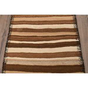 พรมวินเทจสไตล์ตุรกีขนาด 2.7x11.7 ฟุต ลายจุดสีน้ำตาล ทำจากขนสัตว์ - Product Image 3