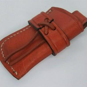 Étui en cuir fait main sur mesure de 5 pouces de long pour couteau de poche pliable, convient aux couteaux de poche pliables, étui à stylo unique en cuir marron - Product Image 5