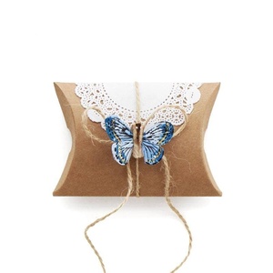 <b>White</b> & Kraft Paper Square Pillow <b>Boxes</b> Slotted Square <b>Boxes</b> for Gifting & Takeaways UV Advantage for Candle Packaging - Product Image 2