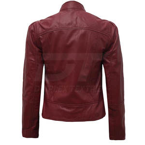 Chaqueta de cuero para mujer al mejor precio, chaqueta de cuero teñida lisa, chaqueta de cuero cómoda a la venta - Product Image 3
