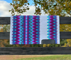 Western Show Horse Saddle Blanket Diseño de Nueva Zelanda Manta de sillín de lana hecha a mano Top Wool Saddle Pad Size - Product Image 4