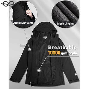 Veste de pluie pliable pour homme Outdoor Ventures Imperméable à capuche coupe-vent léger imperméable portable - Product Image 2