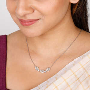 สร้อยคอเพชรรักเงินของลูกแพร์ - Product Image 3