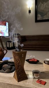 กระถางธูปไม้บาคูร์มุกมาใหม่2025มีเอกลักษณ์เฉพาะสำหรับกลิ่นหอมของบ้านสำหรับรอมฎอน