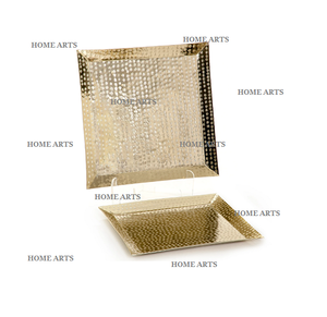 Lot de 2 plateaux à thé et café en acier inoxydable Plateau de service à dessert en forme de rectangle de qualité classique au prix le plus bas - Product Image 5