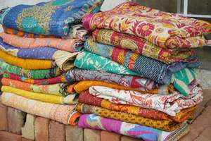 Mix and match Boho Kantha <b>Quilts</b> Reversible | Handmade Cotton <b>Throws</b> & Blankets | Vintage Bedspread <b>Quilt</b> Wholesale lot - Product Image 5