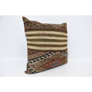 Beige laine tissé 28x28 pouces luxe écologique antidérapant Vintage brodé amovible lavable coussin pour voiture - Product Image 3