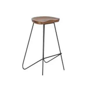 Lowest Prices Rock Barstool Wooden Seat With Metal Frame Trendy Designed Wooden Barstool For Sale By Exporters
