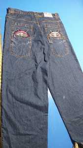 OEM Fabricante de cintura alta Fly bordado Streetwear Plus Size Baggy Flare Denim Pantalón largo ancho para hombres Mujeres Skater Jeans - Product Image 4