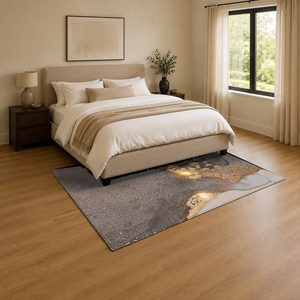 RUGS DEPOT LXDP-0208 Wholesale Terracotta Gold Traditional Oriental Digital Printed Machine Washable Chenille Area Rug Non <b>Slip</b> - Product Image 3