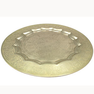 Assiette ronde en métal de luxe patine grise assiettes de service pour restaurant maison assiettes décoratives personnalisées en vrac artisanat - Product Image 4