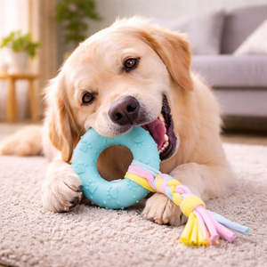 Juguete Masticable para Perros Grandes <span class=keywords><strong>en</strong></span> Forma <span class=keywords><strong>de</strong></span> Donut, <span class=keywords><strong>de</strong></span> TPR, Resistente a Mordidas, para Limpieza Dental y Juego Interactivo - Product Image 4