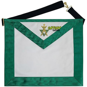 Delantal masónico personalizado de alta calidad bordado a mano accesorio de moda Past Master con motivos de caridad Hope Faith - Product Image 5