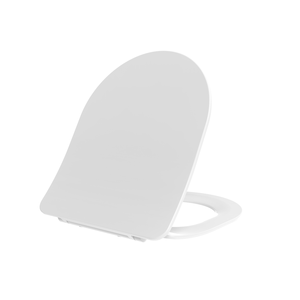 Siège de toilette en forme de D à fermeture lente en blanc, fabriqué en matériau thermoformable - Product Image 2