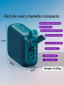 Altavoz Inalámbrico Portátil con Iluminación LED RGB, Asistente de Google, Sonido Estéreo Compacto, Batería, Compatible con USB y Tarjeta TF - Product Image 3